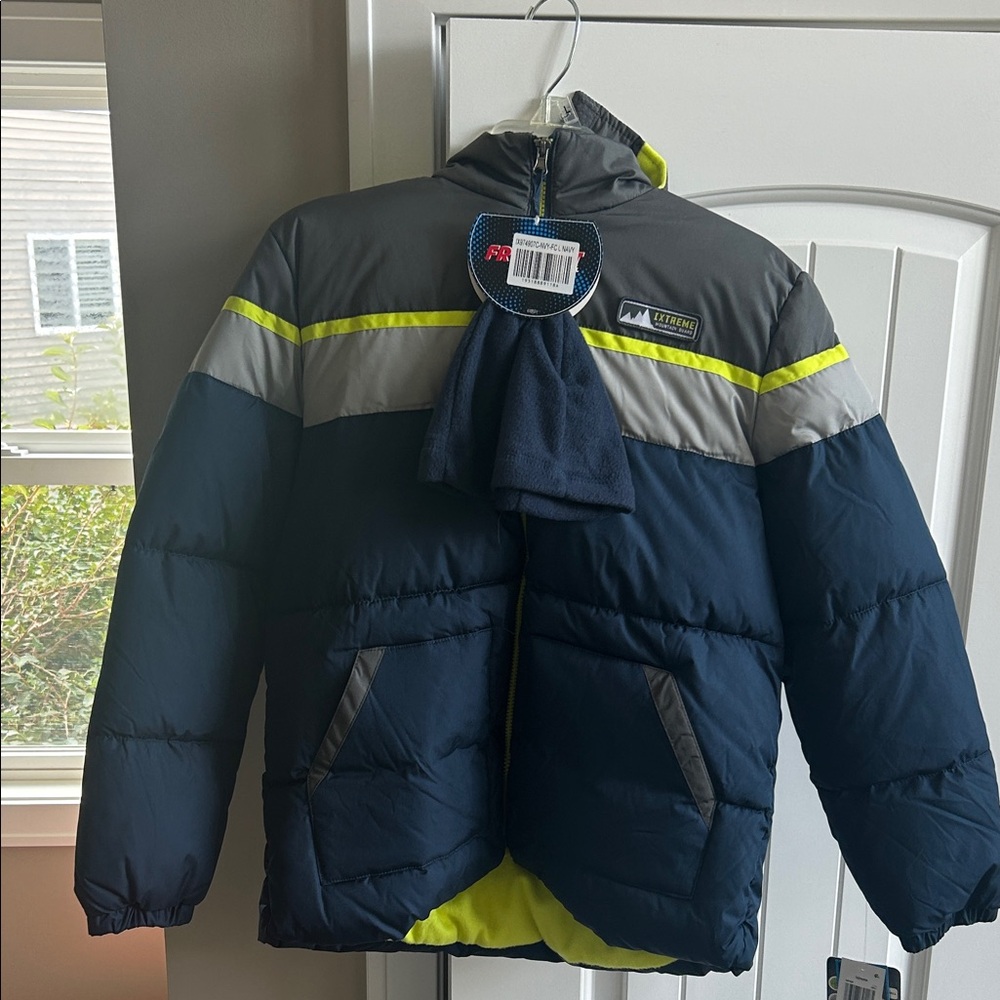 Xtreme Kids Winter Jacket - Navy, Gray, and Neon